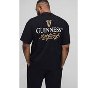 Men's Plus Oversized Extended Neck Guinness License Printed T-Shirt | Black | Size 4X-Large | BOOHOOMAN