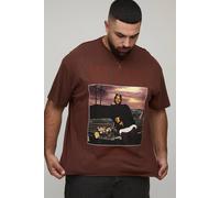 Men's Plus Oversized Ice Cube License Print T-Shirt | Chocolate | Size 2X-Large | BOOHOOMAN