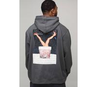 Men's Plus Oversized Playboy Christmas License Printed Hoodie | Charcoal | Size 3X-Large | BOOHOOMAN