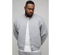Men's Plus Oversized Scuba Marl Bomber Jacket | Grey Marl | Size 4X-Large | BOOHOOMAN