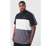 Men's Plus Regular Fit Roman Man Colour Block T-Shirt With Tape | Black | Size 2X-Large | BOOHOOMAN