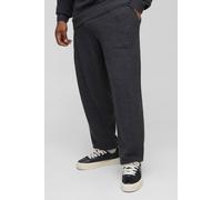 Men's Plus Relaxed Fit Knitted Sweat Tracksuit | Charcoal | Size 2X-Large | BOOHOOMAN