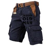Men's Plus Size Cargo Sports Loose Classic Fashion Personality Five Points Casual Shorts Big And Tall Pants Mens Lightweight and Breathable Sports Cargo Shorts Casual Shorts with Pockets (Navy, L)