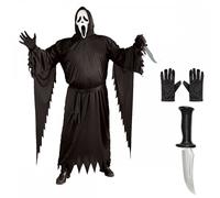 Mens PLUS SIZE Ghost Face® Classic Costume + Horror Knife by Fun World + Gloves