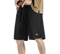 Men's Plus Size Loose Fit Ice Silk 5 Inch Shorts with Embroidered Logo Casual Wear Shorts for Men