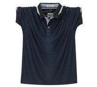 Men's Plus Size Polo Shirt Short Sleeve, Oversized Summer Cool Ice Silk Fat Man T-Shirt, Loose Fit Tee (Black, 4XL)