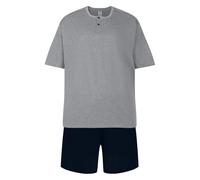 Mens Plus Size Short Pyjama Sets 3XL 4XL 5XL 6XL Sleep Lounge Wear PJ Set New (GRYNAVY 6XL)