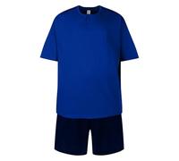 Mens Plus Size Short Pyjama Sets 3XL 4XL 5XL 6XL Sleep Lounge Wear PJ Set New (RYLNAVY 5XL)