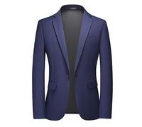 Men's Plus Size Smart Casual Blazer Regular Fit Notched Lapel Suit Jacket Solid Fall Fashion Blazers Notched Lapel Single Breasted Long Sleeve One Button Jackets with Pockets for Outdoor Work Navy