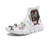 Mens Plus Size Sneakers Graffiti Breathable Lightweight White Size 7-15, Basketball Graffiti Art - 14, 26.5 cm