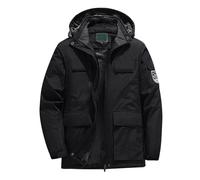 Men's Plus Size Winter Coat Ski Jacket Warm Wool Jacket Outdoor Hiking Suit 5XL 9XL Drift Coat (Black, 5XL)