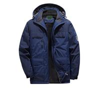 Men's Plus Size Winter Coat Ski Jacket Warm Wool Jacket Outdoor Hiking Suit 5XL 9XL Drift Coat (Dark Blue, 7XL)