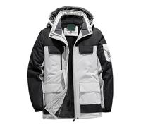 Men's Plus Size Winter Coat Ski Jacket Warm Wool Jacket Outdoor Hiking Suit 5XL 9XL Drift Coat (White, 5XL)