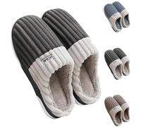 Mens Plush Slippers Daily Wear Slippers For Men Striped Color Block Sliders Stripe Everyday Wear Indoor Slides Ultra Soft Home Slides Classic Fit Household Slipper Contrasting Color Sliders