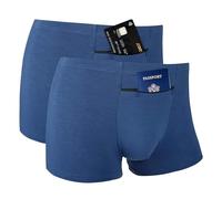 Men's Pocket Underwear with A Secret Front Stash Pocket Panties, 2 Packs (Blue), Blue, M