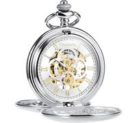 Men's Pocket Watch Retro Smooth Classic Mechanical Hand-Wind Pocket Watch Roman Numerals Pocket Watch for Men Women