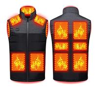Men's Polar Fleece Heated Vest, Electric USB Heating Charge Jacket, Lightweight Body Warmer Gilet, for Hunting/Hiking (Color : Gray, Size : L)