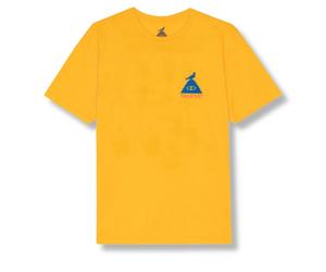 Mens Poler X Staple Outdoor Stuff Cotton T-Shirt Beige Printed Yellow M