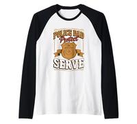 Mens Police Dad Protect and Serve Law Father Raglan Baseball Tee