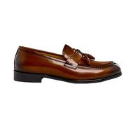 Men's Polished Leather Rolled Cigar Tassel Loafers Classic Handmade Slip on Shoes [1291-169-BLACK-43EU,9UK] Brown