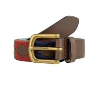 Men's Polo Full-Grain Leather Belt with Brass Buckle