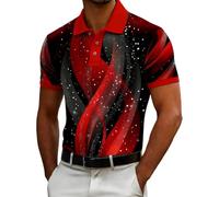 Mens Polo Golf T Shirt Short Sleeve Shirts Button Sports Geometry Print Top | Golf Shirts for Men UK Short Sleeve Polo T-Shirts Geometry Print Graphic Tees Summer Casual Button Down Sports Tops Blouses
