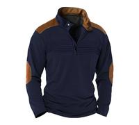 Mens Polo Neck Sweatshirts 1/4 Zip Sweatshirt Long Sleeve Regular Fit Pullover Jumpers Tactical Sports Sweaters Casual Outdoor Sports Coat Cardigan Jumper Undershirt Workout Sweatshirt Navy