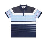 Mens Polo Premium Short Sleeve Heavy Engineering Stripes with Tipping Collar, M-3XL, 23949596 (UK, Alpha, XL, Regular, Regular, Navy, Charcoal, Sky, White & Red)