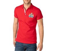 Men's Polo Shirt 100% Cotton Embroidered Emblem Top T-Shirt 7 Colours (UK, Alpha, XL, Regular, Regular, Red)