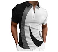 Men's Polo Shirt 100% Cotton Iron Sharpens T-Shirt with Casual Collar Lightweight Comfortable Breathable & Breathable Basic Polo Shirt High-Quality & Sustainable Men's Clothing Summer, Black (black-1