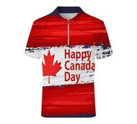 Men's Polo Shirt Canada Flag Print Independence Day National Day Retro Short Sleeve Shirt Summer Breathable, red, 5XL
