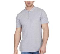 Mens Polo Shirt Classic Plain Big and Tall Plus Size T-Shirts Heather XL Grey