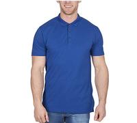Mens Polo Shirt Classic Plain Big and Tall Plus Size T-Shirts Royal-Blue 2XL