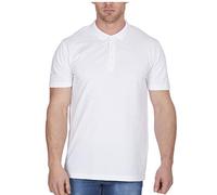 Mens Polo Shirt Classic Plain Big and Tall Plus Size T-Shirts White 3XL