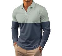 Men's Polo Shirt Long Sleeve Vintage Striped Golf Shirt Lightweight Casual Collared Shirt (UK, Alpha, S, Regular, Regular, #1)