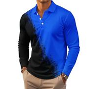 Men's Polo Shirt Long Sleeve Vintage Striped Golf Shirt Lightweight Casual Collared Shirt (UK, Alpha, S, Regular, Regular, #5)