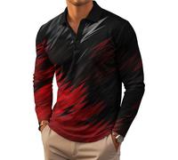 Men's Polo Shirt Long Sleeve Vintage Striped Golf Shirt Lightweight Casual Collared Shirt (UK, Alpha, S, Regular, Regular, #11)