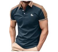 Men's Polo Shirt,Men's Long&Short Sleeve Shirts White for Men UK Mens Black and Striped T Shirt Summer Activewear Tops |