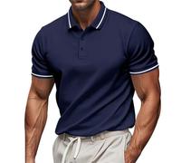 Mens Polo Shirt Short Sleeve Golf Big and Tall Dress Casual Tshirts Button-Down Polos Summer Stylish Collared Shirts