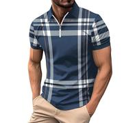 Mens Polo Shirt Short Sleeve Regular Fit Cotton Pique Plain Tee Top Casual Work Sports T-Shirts Men's Sports Shirts & Tees Mens White Polo Shirt XXL Mens Half Zip Fleece Tops Top (Blue, S)