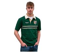 Men's Polo Shirt with Embroidered Badges, Tailored Collar, 100% Cotton, Made in Ireland, Emerald, XL