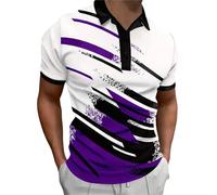 Men's Polo Shirt with Zip Summer Short Sleeve Polo Shirt, Stretch Golf Leisure Polo Shirt for Men, Lightweight Business Casual T-Shirts Breathable Sports Shirt T-shirts M-5XL, purple, XXL