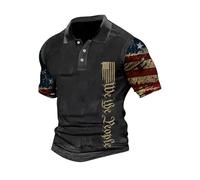 Mens Polo Shirts Casual Patriotic Lightweight Short Sleeve Tshirt Graphic Summer 4th of July Regular Fit Party Tee