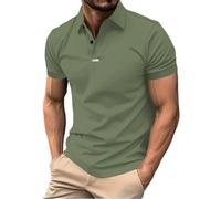 Mens Polo Shirts Cotton Smart Casual Performance Golf Polos Comfort Breathable Workout Training Fitness Work T-Shirts, Z02-Green, M