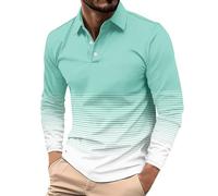 Mens Polo Shirts Long Sleeve Breathable Golf Polo Collar Buttoned Mens Tops Gym Sport T Shirts