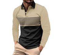 Mens Polo Shirts Long Sleeve Breathable Golf Polo Collar Buttoned Mens Tops Gym Sport T Shirts