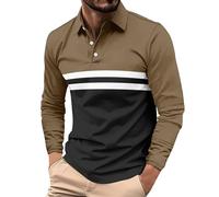Mens Polo Shirts Long Sleeve Breathable Golf Polo Collar Buttoned Mens Tops Gym Sport T Shirts