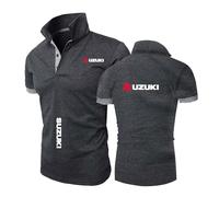 Mens Polo Shirts Patchwork for SU.ZU.K.I Casual Collared T-Shirts Sportstyle Slim Fit Short Sleeve Tee Rugby Half Sleeve Tee Top Clothes-SHS||4X_l