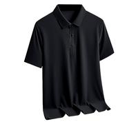 Mens Polo Shirts Premium Fitted Polo Tee Plain Summer Shirts Collar Pique Short Sleeve Classic Work Wear Polo Shirt Ice Silk Golf Top Quick Dry T Shirt Soft Loose Casual Golf Shirt