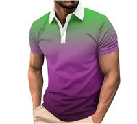 Mens Polo Shirts Short Sleeve Breathable Golf Polo Collar Buttoned Mens Tops Gym Sport T Shirts Work Tee